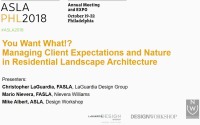 You Want What!? Managing Client Expectations and Nature in Residential Landscape Architecture - 1.5 PDH (LA CES/HSW)
