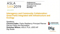 Interagency and Community Collaboration: Great Parks Integrated with Infrastructure and Ecology - 1.5 PDH (LA CES/HSW)