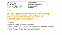 Do You Speak Developer? Translating and Communicating the Value of Landscape Architecture - 1.0 PDH (LA CES/HSW)