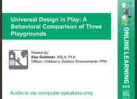 Universal Design in Play: A Behavioral Comparison of Three Playgrounds - 1.0 PDH (LA CES/HSW)
