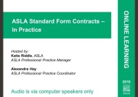 ASLA Standard Form Contracts – In Practice - 1.0 PDH (LA CES/non-HSW)