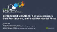 Streamlined Solutions: For Entrepreneurs, Sole Practitioners, and Small Residential Firms - 1.25 PDH (LA CES/non-HSW)