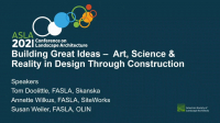 Building Great Ideas - Art, Science and Reality in Design Through Construction - 1.0 PDH (LA CES/HSW)