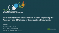 Quality Control Matters Matter: Improving the Accuracy and Efficiency of Construction Documents - 1.0 PDH (LA CES/HSW)