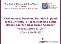 Challenges in Providing Nutrition Support to the Critically Ill Patient with End Stage Organ Failure: A Case-Based Approach