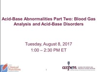 Part 2: Blood Gas Analysis and Acid-Base Disorders