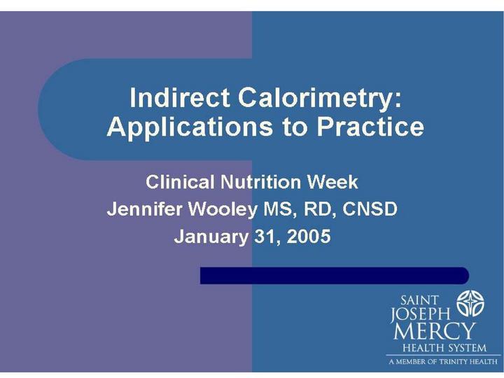 Indirect Calorimetry and Energy Expenditure Applications from Research