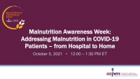 Addressing Malnutrition in COVID-19 Patients – from Hospital to Home icon