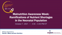 Ramifications of Nutrient Shortages in the Neonatal Population icon