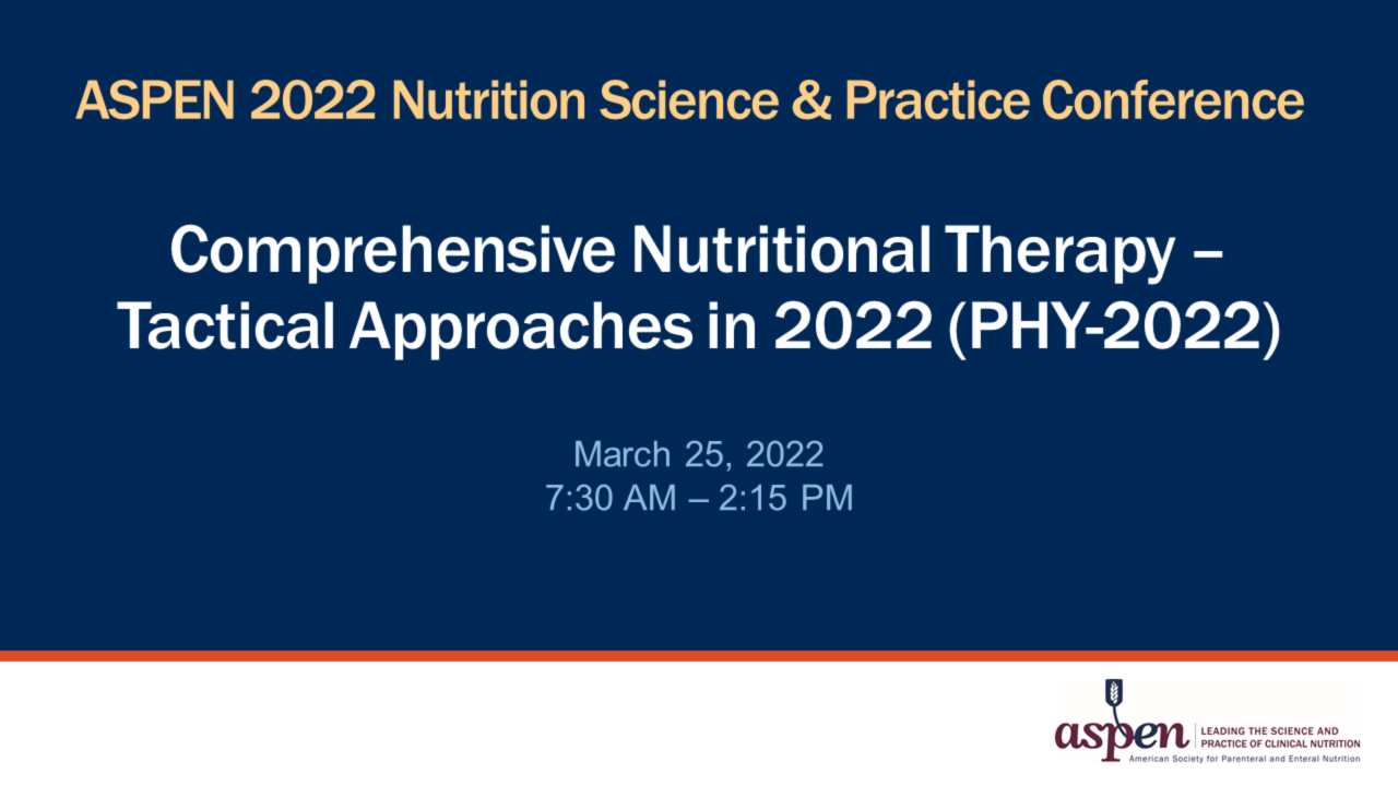 Comprehensive Nutritional Therapy - Tactical Approaches in 2022 (PHY-2022) icon