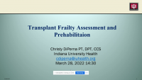 Transplant Prehabilitation - Tackling Malnutrition and Frailty (M35) icon
