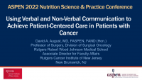 Ethical Aspects of Artificially Administered Nutrition and Hydration: Bringing the ASPEN Position Paper to Life (T31) icon
