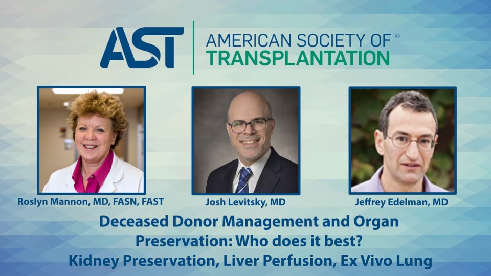 Deceased Donor Management and Organ Preservation: Who does it best? Kidney Preservation, Liver Perfusion, Ex Vivo  Lung icon