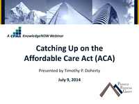 Catching Up on the Affordable Care Act (ACA) icon
