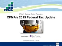 CFMA's 2015 Federal Tax Update