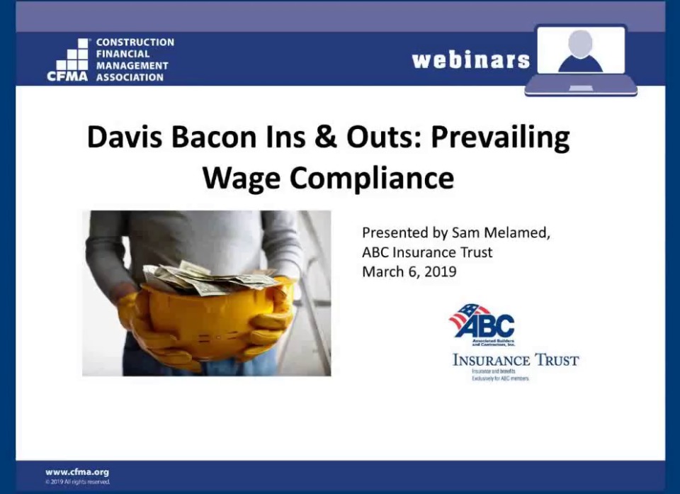 Davis Bacon Ins And Outs – Prevailing Wage Compliance