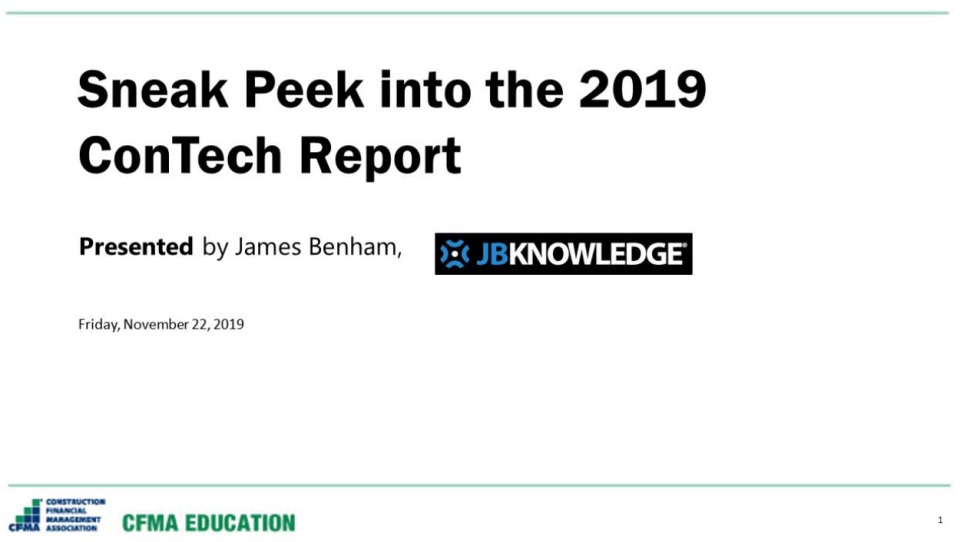  A Sneak Peek into the 2019 ConTech Report icon