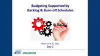 Construction Enterprise Budgets Supported by Backlog & Burn-off Schedules - Day 2