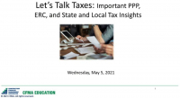 Let's Talk Taxes: Important PPP, ERC, and SALT Insights icon