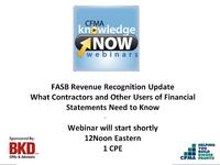 FASB Revenue Recognition Update - What Contractors and Other Users of Financial Statements Need to Know icon