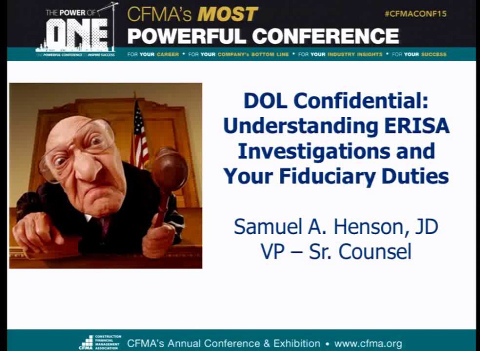 DOL Confidential: Understanding ERISA Investigations & Your Fiduciary ...