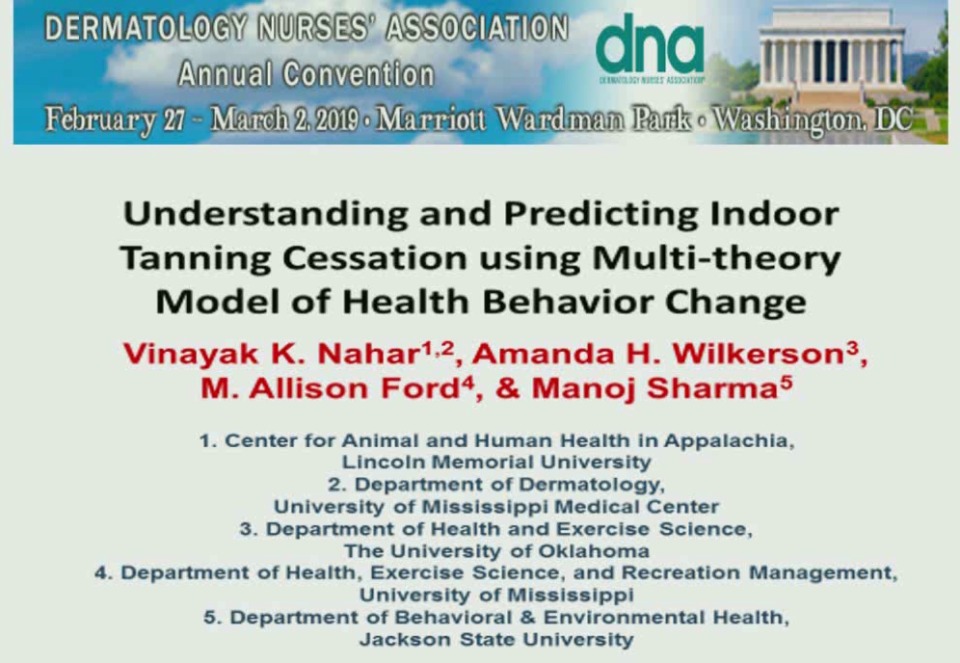 Understanding and Predicting Indoor Tanning Cessation Using Multi-Theory Model of Behavior Change icon