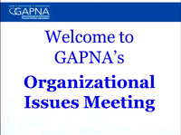 GAPNA Organizational Issues