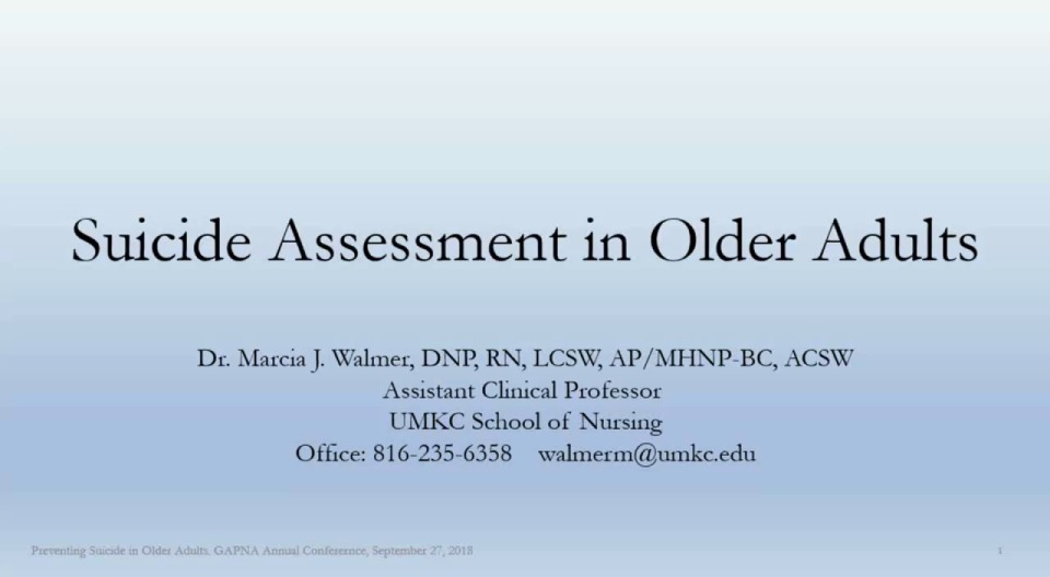 Preventing Suicide In Older Adults