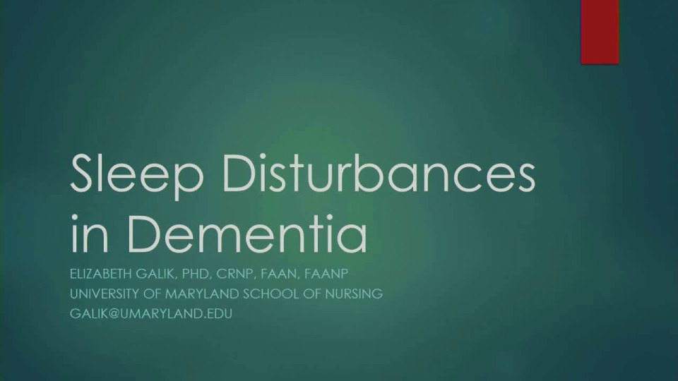 Sleep Disturbances in Dementia
