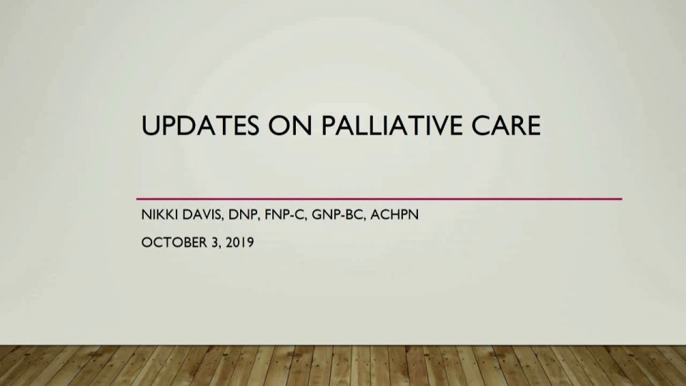 Palliative Care Guidelines Update