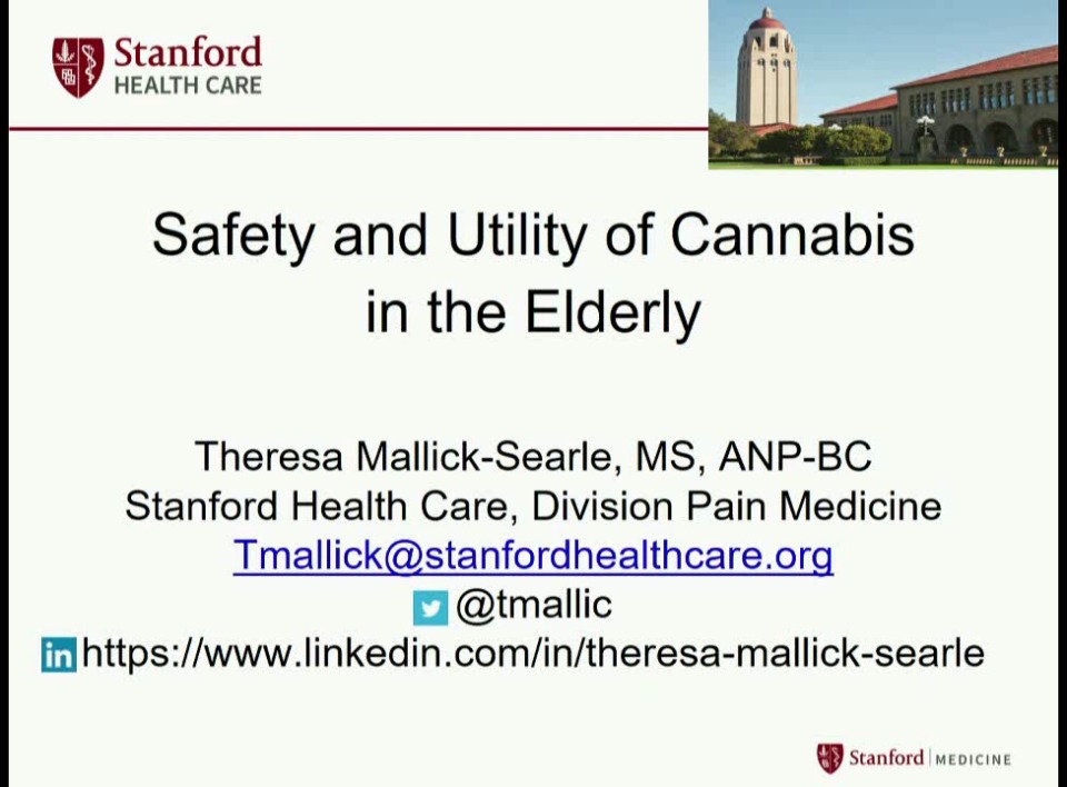 Safety and Utility of Cannabis in the Elderly