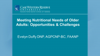 Meeting Nutritional Needs of Older Adults: Opportunities and Challenges