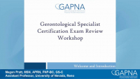 Gerontological Specialist Certification Exam Review Workshop: Comprehensive Geriatric Assessment