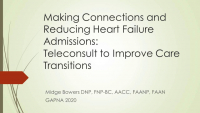 Making Connections and Reducing Heart Failure Readmissions: Teleconsult to Improve Care Transitions