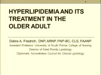 Hyperlipidemia and Its Treatment in the Older Adult