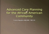 Advanced Care Planning in the Elderly African-American Woman