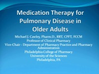 Medication Therapy for Pulmonary Disease in Older Adults