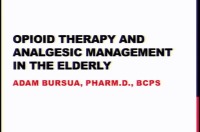 Opioid Therapy and Analgesic Management in Geriatrics