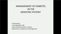 Management of Diabetes in the Geriatric Patient icon
