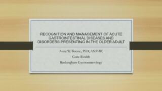 Recognition and Management of Acute Gastrointestinal Diseases and Disorders Presenting in the Older Adult