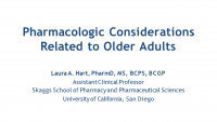 Pharmacologic Considerations Related to Older Adults icon