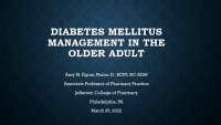 Diabetes Mellitus Management in the Older Adult icon