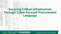 Securing Critical Infrastructure Through Cyber-Focused Procurement Language