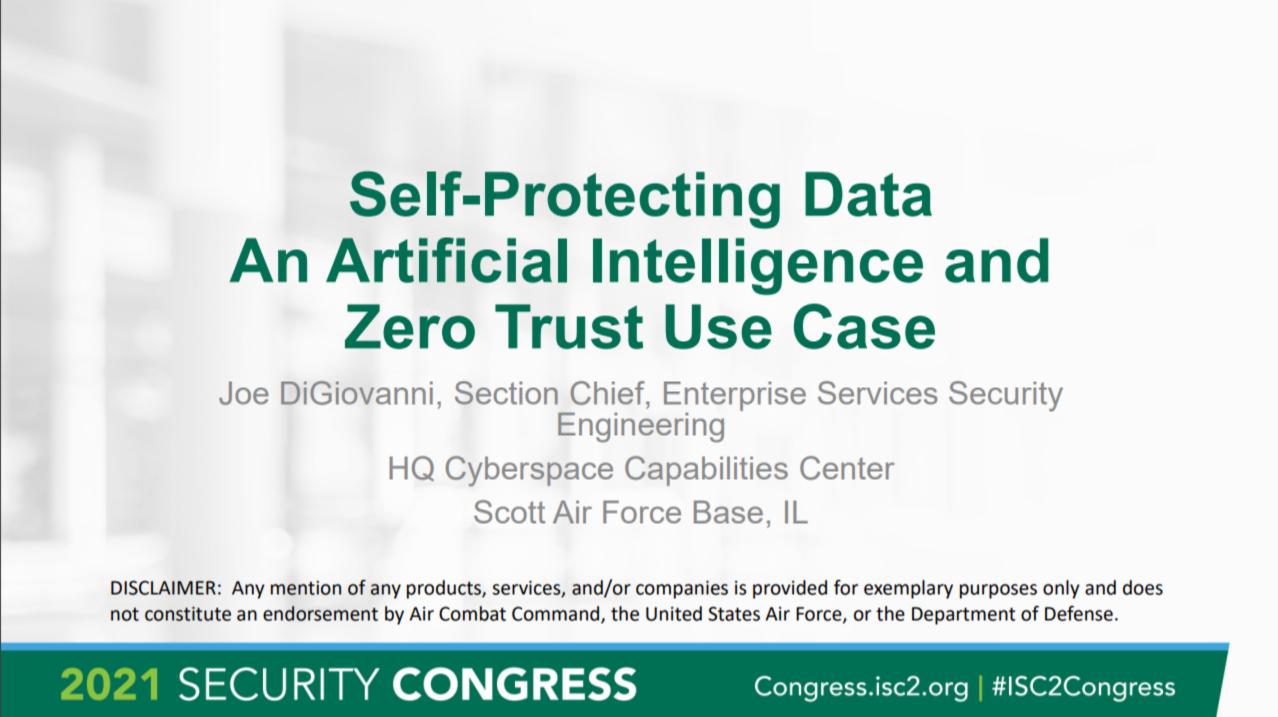 Self-Protecting Data - an Artificial Intelligence & Zero Trust Use Case
