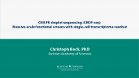 CRISPR droplet sequencing (CROP-seq)Massive-scale functional screens with single-cell transcriptome readout