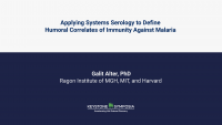 Applying Systems Serology to Define Humoral Correlates of Immunity Against Malaria icon