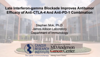 Short Talk: Late Interferon-Gamma Blockade Improves Antitumor Efficacy of Anti-CTLA-4 and Anti-PD-1 Combination Treatment icon