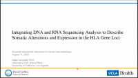 Short Talk: Integrating DNA and RNA Sequencing Analysis to Describe Somatic Alterations and Expression in the HLA Gene Loci icon