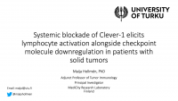 Short Talk: Systemic Blockade of Clever-1 Elicits Lymphocyte Activation Alongside Checkpoint Molecule Downregulation in Patients with Solid Tumours icon