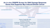 Short Talk: An in vivo Genetic Screen for Tumor Suppressive DNA Damage Responses in Myc-Induced Breast Cancer icon